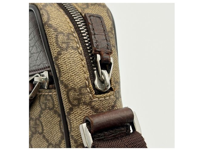 Borsa a tracolla Gucci GG Supreme Beige Marrone scuro - vista 9