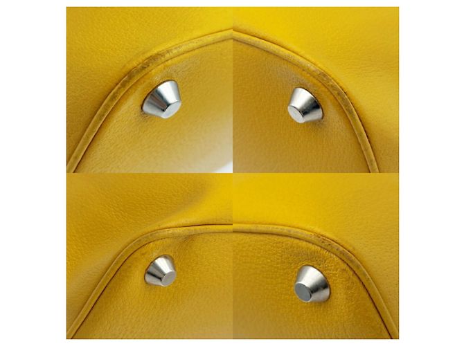 Saco Tote Prada em couro amarelo - vista 11