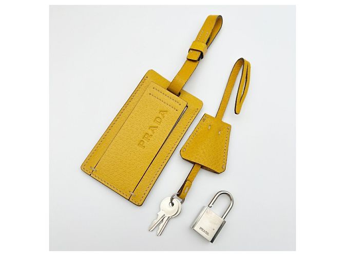 Saco Tote Prada em couro amarelo - vista 20