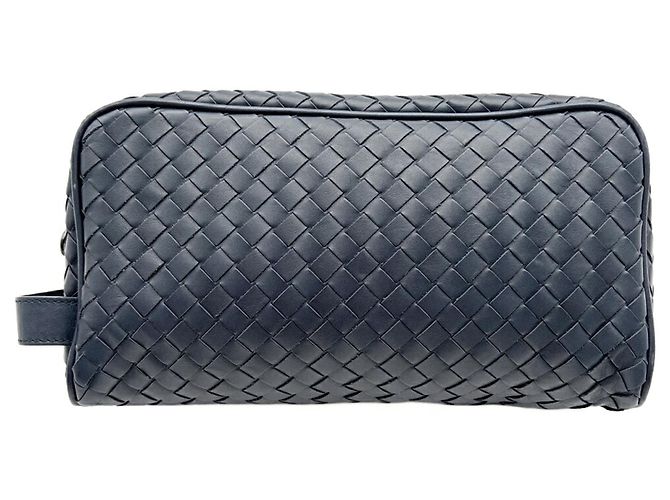 Pouch Intrecciato da uomo Bottega Veneta Blu navy - vista 2