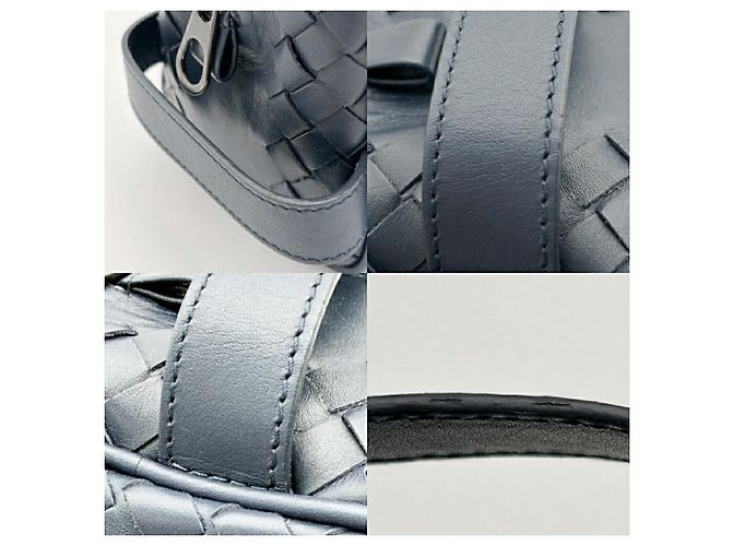 Pouch Intrecciato da uomo Bottega Veneta Blu navy - vista 8