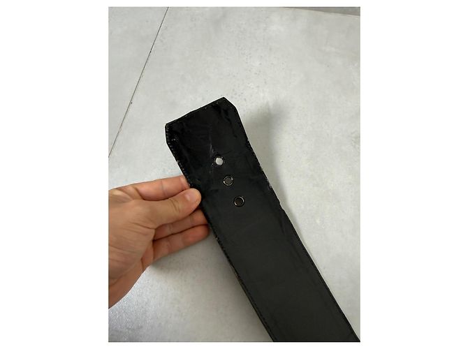 Cinto largo Chanel preto em couro e lona com fivela CC dourada Dourado - vista 5