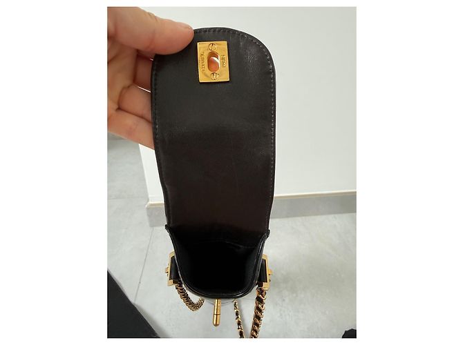 Paraguas Chanel de nailon con funda de cuero charol Negro - vista 13