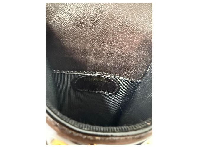 Paraguas Chanel de nailon con funda de cuero charol Negro - vista 14