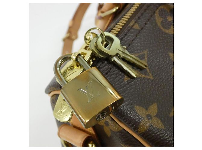 Borsa Boston Louis Vuitton Monogram Speedy Bandoulière Marrone - vista 4