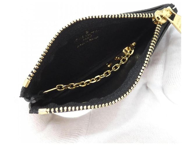 Louis Vuitton Bicolor Monogram Empreinte Pochette Cle M80885 Coin & Key Case Black Multiple colors Beige - view 4