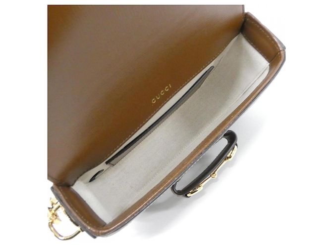 Borsa a tracolla Gucci HORSEBIT 1955 Marrone Beige - vista 7