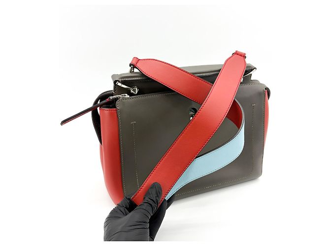 Borsa Convertible DotCom Fendi in Pelle Medium Marrone - vista 7