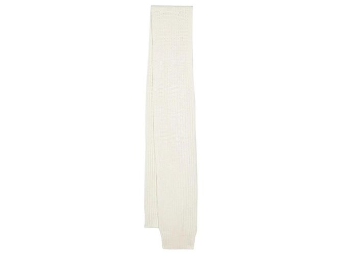 Autre Marque Sciarpa in cashmere a maglia grossa Saint Laurent Bianco Crudo - vista 4