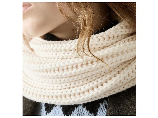 Autre Marque Sciarpa in cashmere a maglia grossa Saint Laurent Bianco Crudo - vista 5