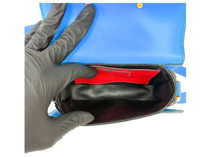 Valentino Garavani Supervee Leather Small Blu - vista 5