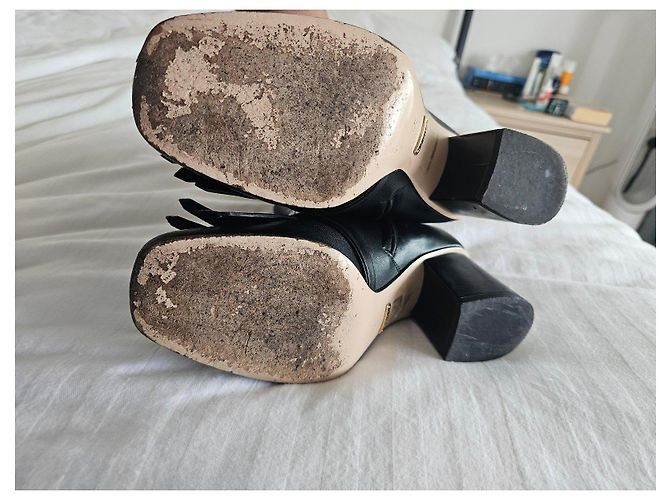 Botines Gucci GG Marmont de piel negra con flecos Negro - vista 8