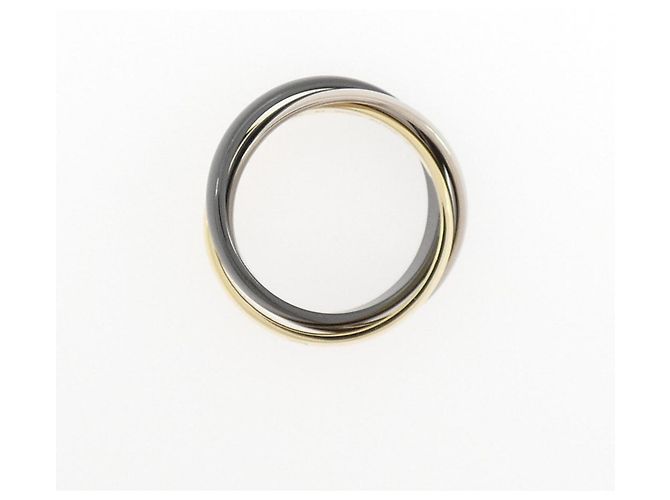 Anello Cartier Trinity Oro Bianco Oro Giallo e Ceramica D'oro - vista 2