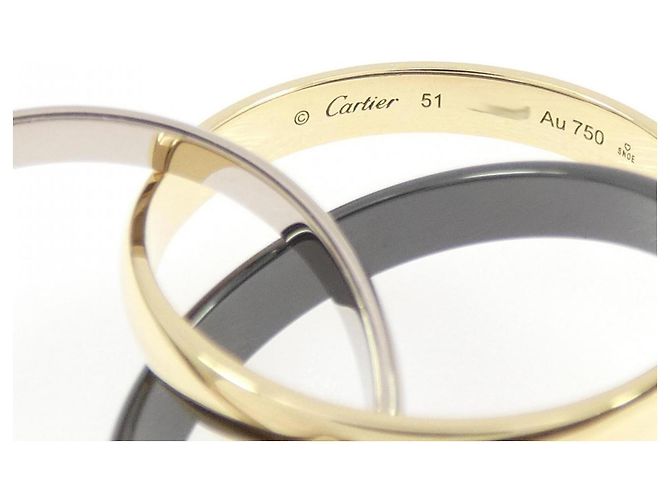 Anello Cartier Trinity Oro Bianco Oro Giallo e Ceramica D'oro - vista 4