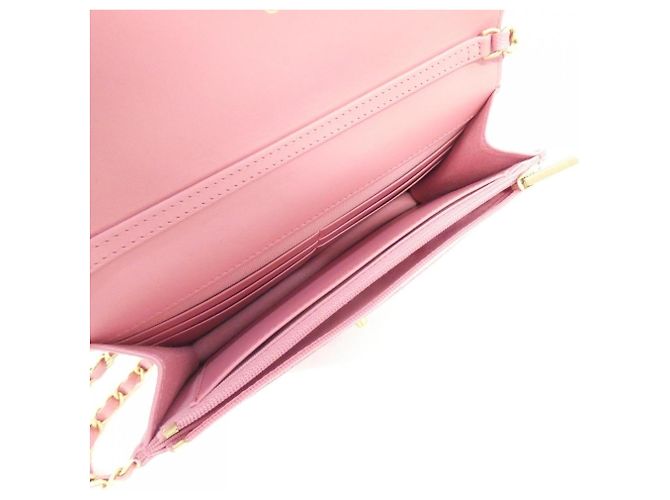 Catena per portafoglio Chanel AP3479 in pelle di vitello martellata rosa - vista 7