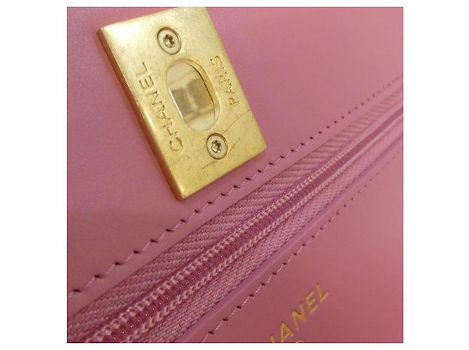 Catena per portafoglio Chanel AP3479 in pelle di vitello martellata rosa - vista 8