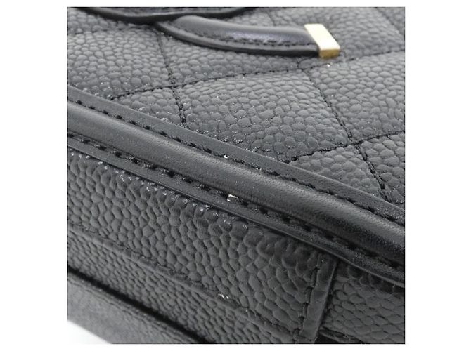 Borsa a tracolla Chanel 93342 in pelle di vitello martellata nera Nero - vista 3