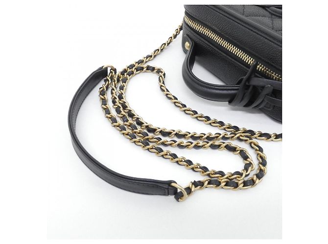 Borsa a tracolla Chanel 93342 in pelle di vitello martellata nera Nero - vista 6