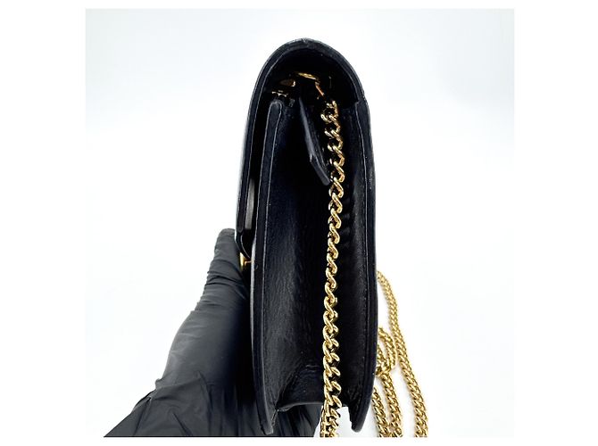 Clutch a busta in pelle F Is Fendi con catena Small Nero - vista 3