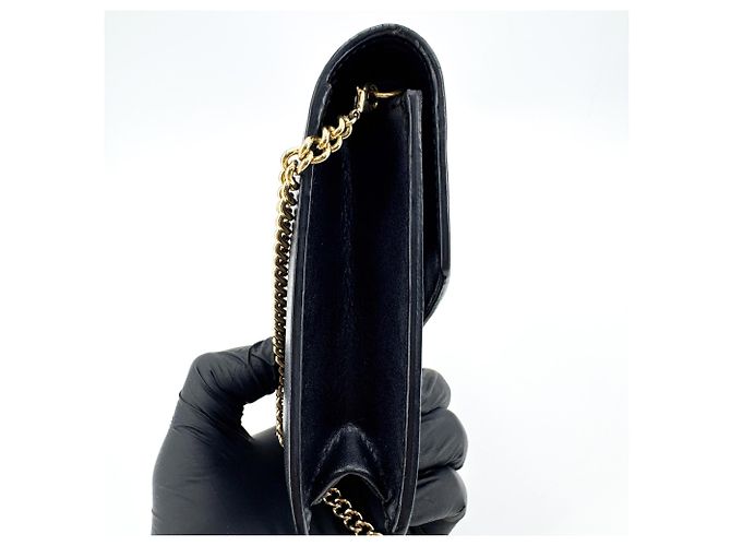 Clutch a busta in pelle F Is Fendi con catena Small Nero - vista 4