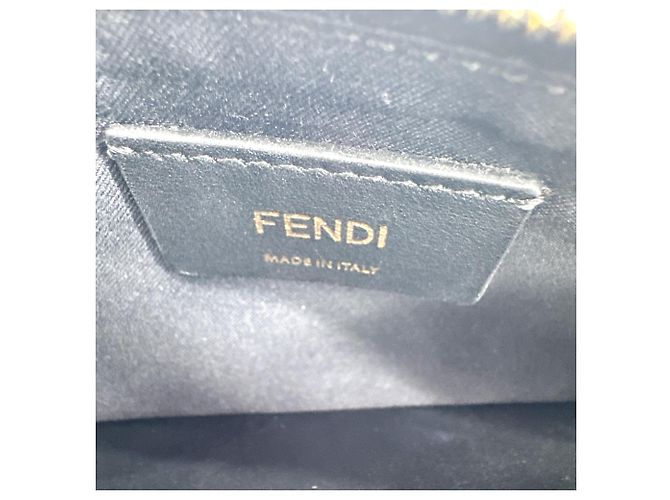 Clutch a busta in pelle F Is Fendi con catena Small Nero - vista 6