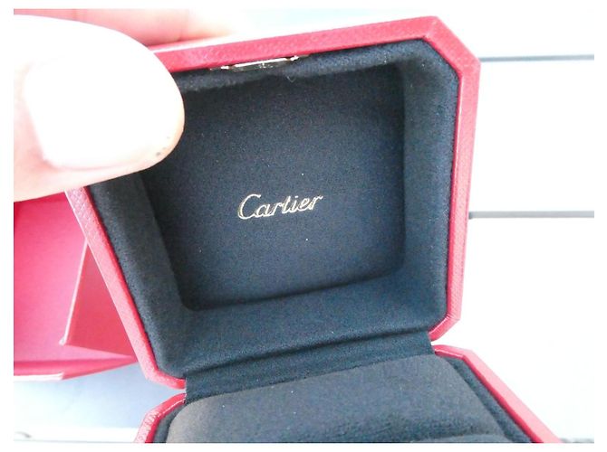 Cartier Red Leather Ring Box Gold hardware - view 3