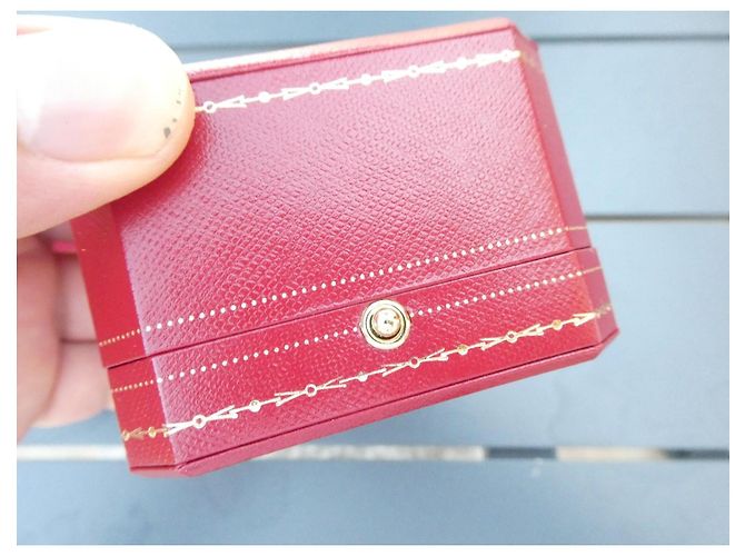 Cartier Red Leather Ring Box Gold hardware - view 5