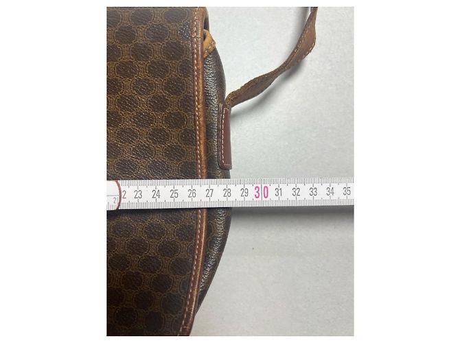 Céline Macadam Shoulder Bag in Dark Brown Coated Canvas - view 14