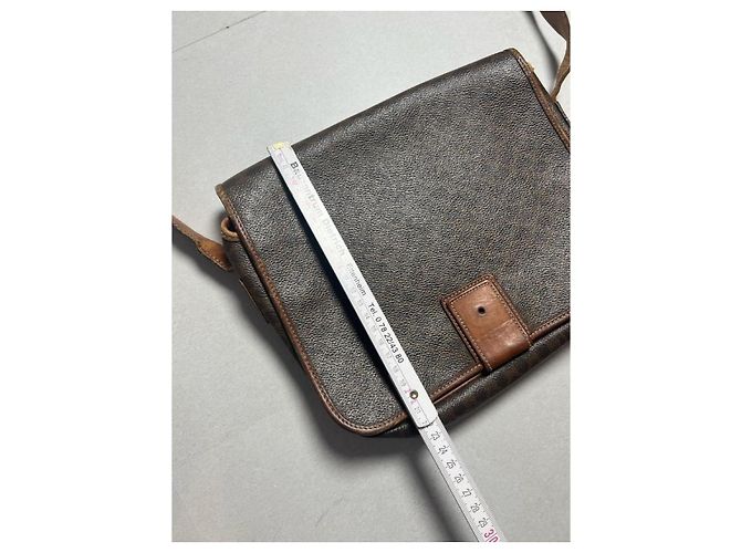 Céline Macadam Shoulder Bag in Dark Brown Coated Canvas - view 15