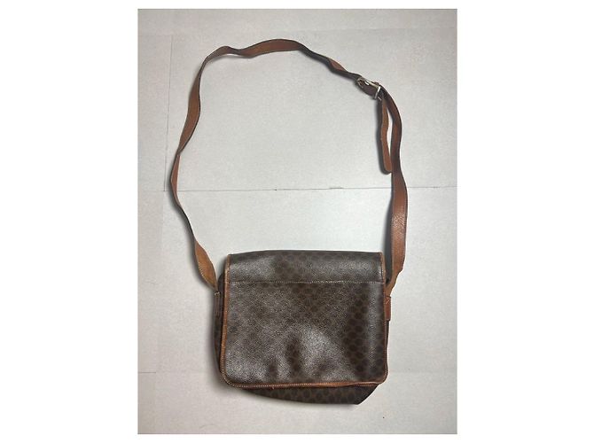Céline Macadam Shoulder Bag in Dark Brown Coated Canvas - view 2