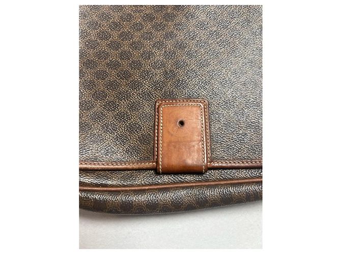 Céline Macadam Shoulder Bag in Dark Brown Coated Canvas - view 4