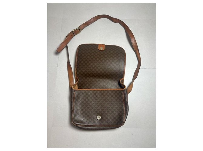 Céline Macadam Shoulder Bag in Dark Brown Coated Canvas - view 5