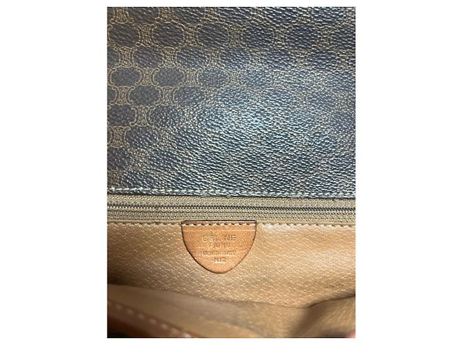 Céline Macadam Shoulder Bag in Dark Brown Coated Canvas - view 7