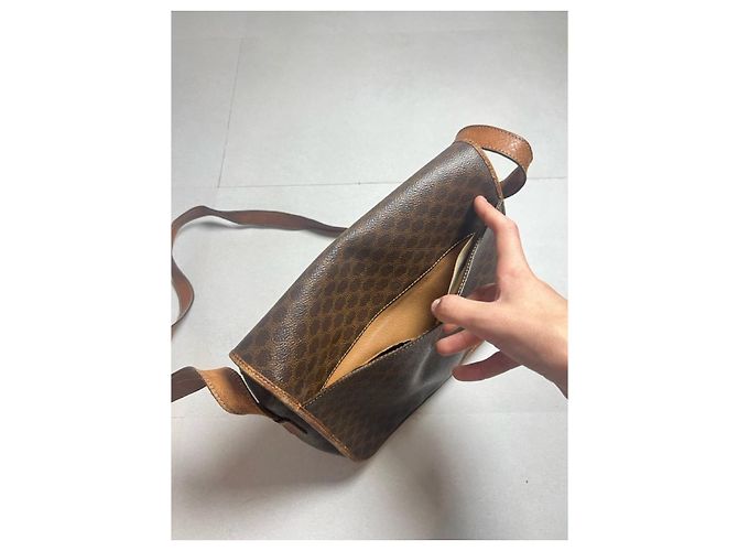 Céline Macadam Shoulder Bag in Dark Brown Coated Canvas - view 9