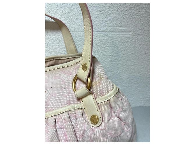 Céline Celine Arc de Triomphe Monogramm Handtasche - Rosa Canvas Pink Beige - Ansicht 10