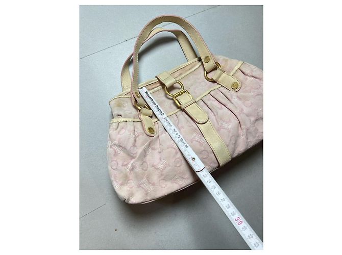 Céline Celine Arc de Triomphe Monogramm Handtasche - Rosa Canvas Pink Beige - Ansicht 14