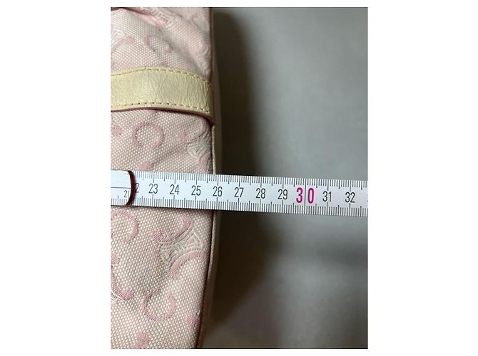 Céline Celine Arc de Triomphe Monogramm Handtasche - Rosa Canvas Pink Beige - Ansicht 15