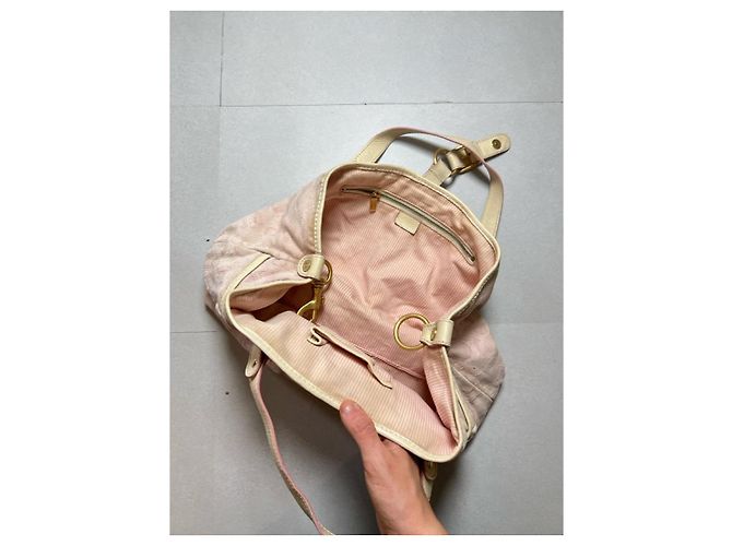 Céline Celine Arc de Triomphe Monogramm Handtasche - Rosa Canvas Pink Beige - Ansicht 7