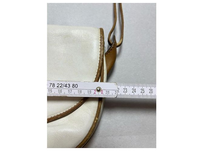 Céline Triomphe Bolsa de ombro em couro branco Marrom - vista 12