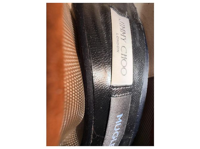 Jimmy Choo x Mugler Stivaletti Spiral in mesh trasparente Marrone Nero - vista 6