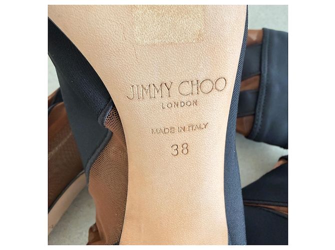 Jimmy Choo x Mugler Stivaletti Spiral in mesh trasparente Marrone Nero - vista 7