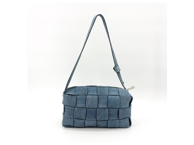 Bottega Veneta Cassette Maxi Intrecciato Denim Blu - vista 2
