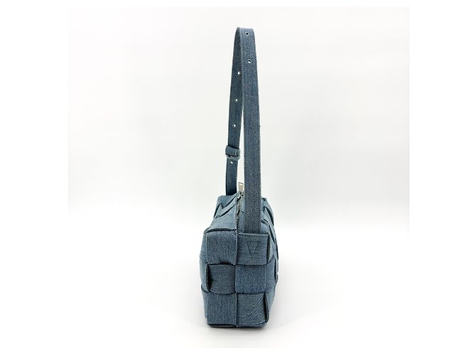 Bottega Veneta Cassette Maxi Intrecciato Denim Blu - vista 3