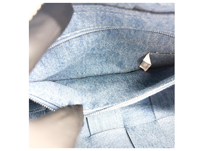 Bottega Veneta Cassette Maxi Intrecciato Denim Blu - vista 7