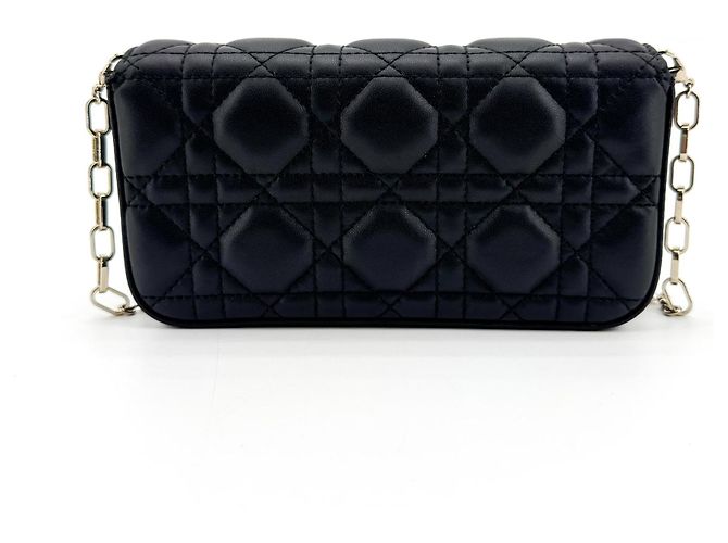 Christian Dior Lady Dior Chain Phone Cannage Quilt Lambskin Nero - vista 2