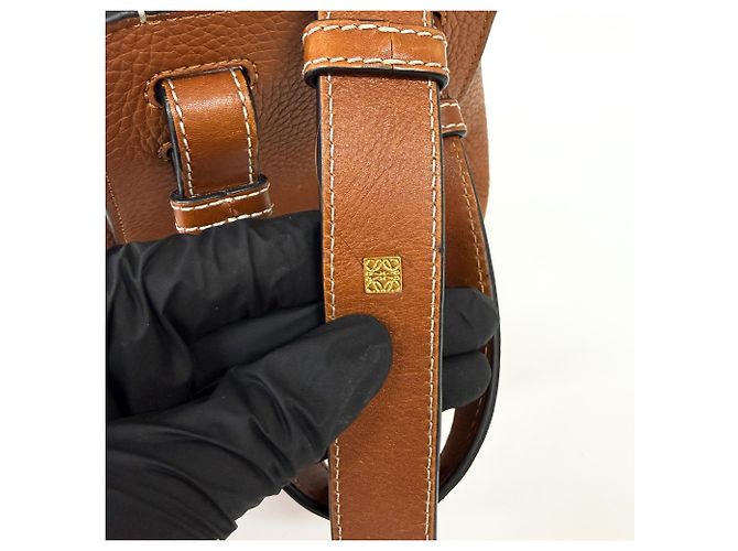 Loewe Hammock Leather Mini Marrom - vista 7