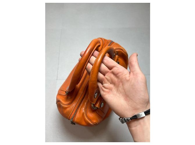 Céline Boogie Handtasche aus orangefarbenem Leder - Ansicht 5
