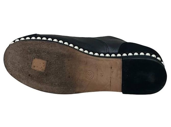 Sneakers platform Chanel 2017 in pelle nera e perle Sz.41 usate - vista 5