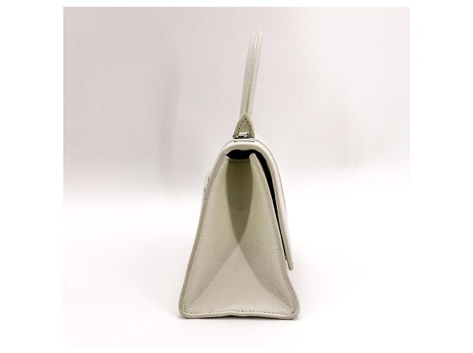 Balenciaga Hourglass Top Handle Leather XS Bianco - vista 3