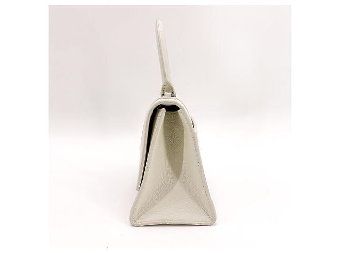 Balenciaga Hourglass Top Handle Leather XS Bianco - vista 4